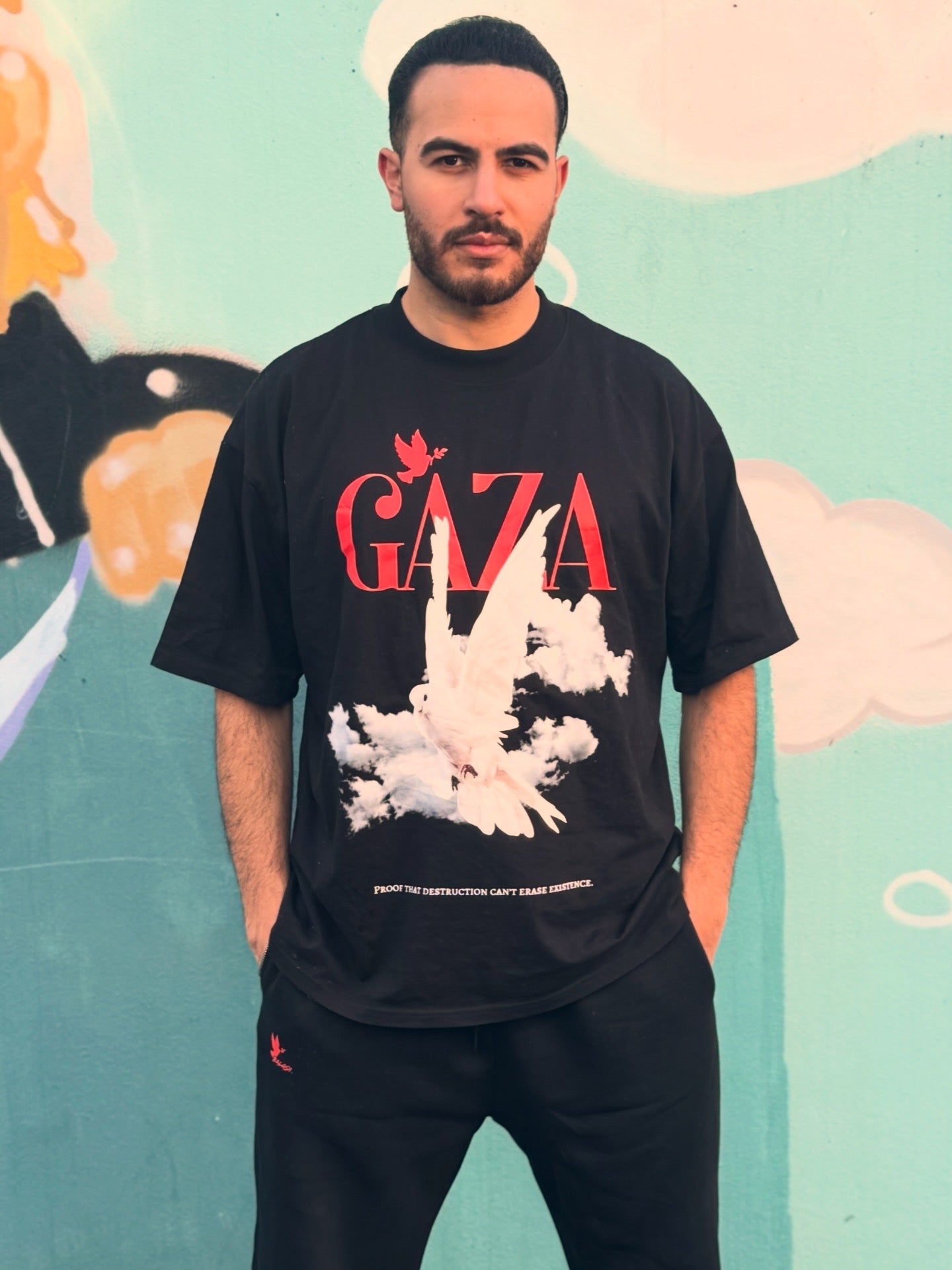 DOVE TEE BLACK FRONTPRINT